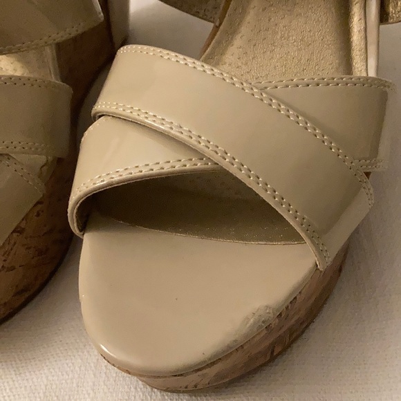 Guess- Wedge/Platform Cork Nude Sandals - Picture 10 of 14